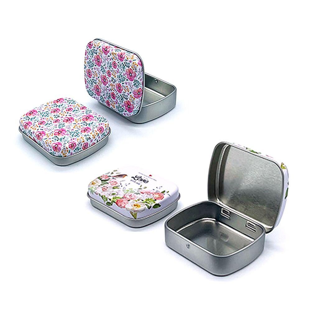 Solighter Kotak Besi Lucu Protable Permen Wadah Teh Metal Tin Box Maskeup Organizer Tempat Penyimpanan Kaleng Mini