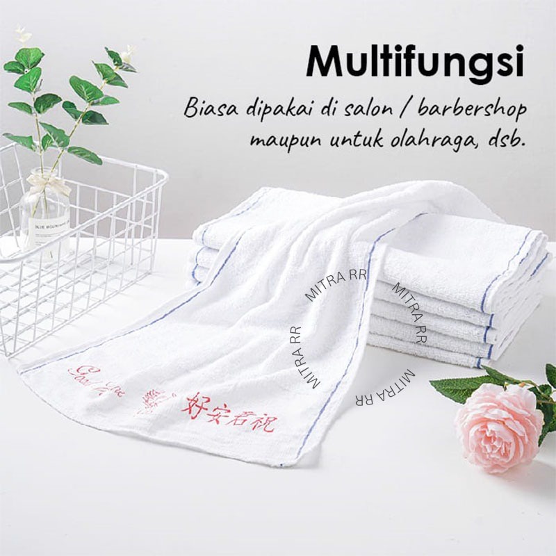 Handuk Good Morning Putih Original | Handuk Salon Handuk Olahraga Handuk Rambut | Handuk Wajah Katun 70 x 30cm Eceran Grosir