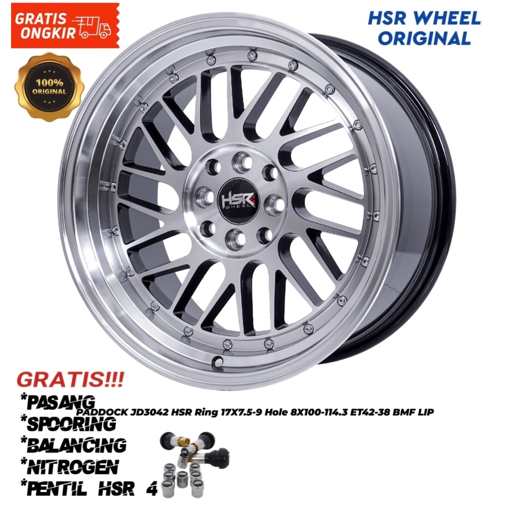 Velg racing hsr wheel mobil  Grand Livina,Honda  Maestro,Jazz New RS,Grand Avega Ring 17