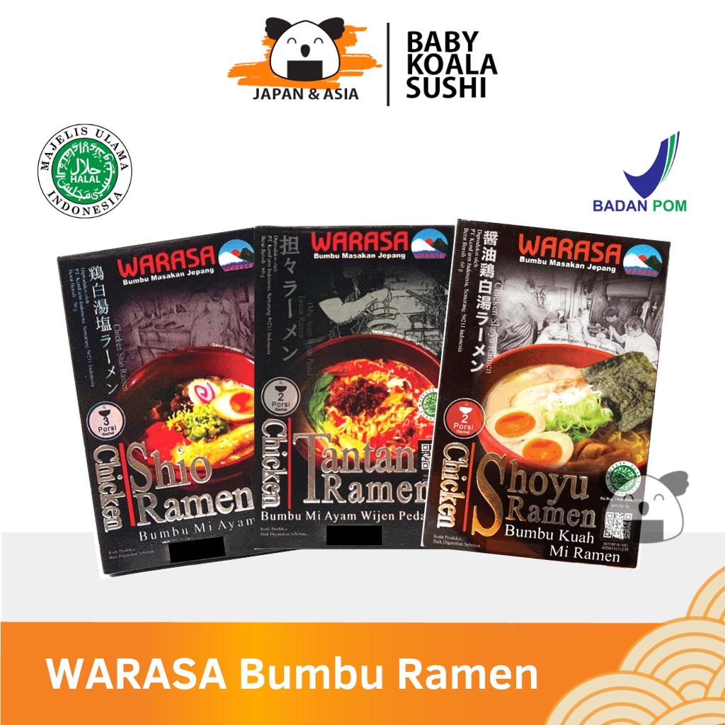 WARASA Bumbu Ramen Chicken Shoyu Instan 60 g Halal │ Tantan Shio