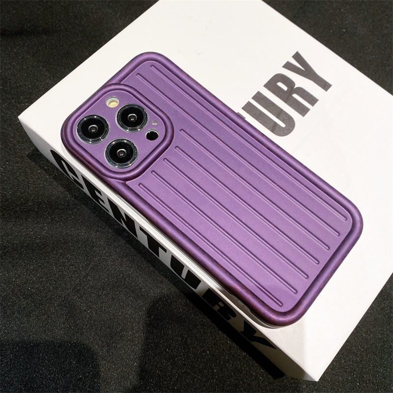 IPHONE Imd Fashion Dark Night Purple Phone Casing Untuk Iphone14 11 12 13 Pro Max 14Plus Perlindungan Lensa Anti Jatuh Case