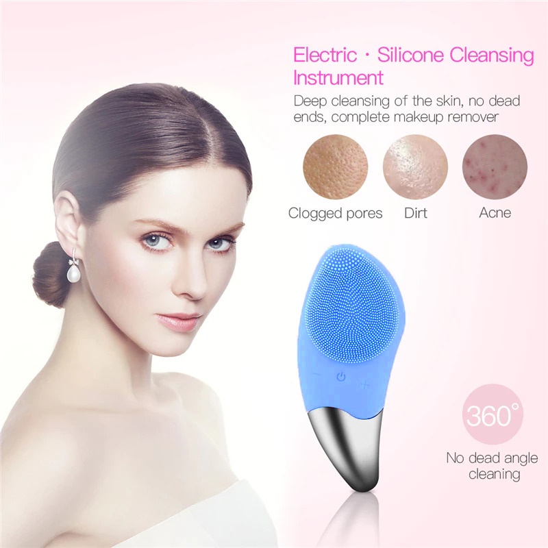 Facial Cleansing Brush Sonic Electric / Sikat Pembersih Wajah Electric