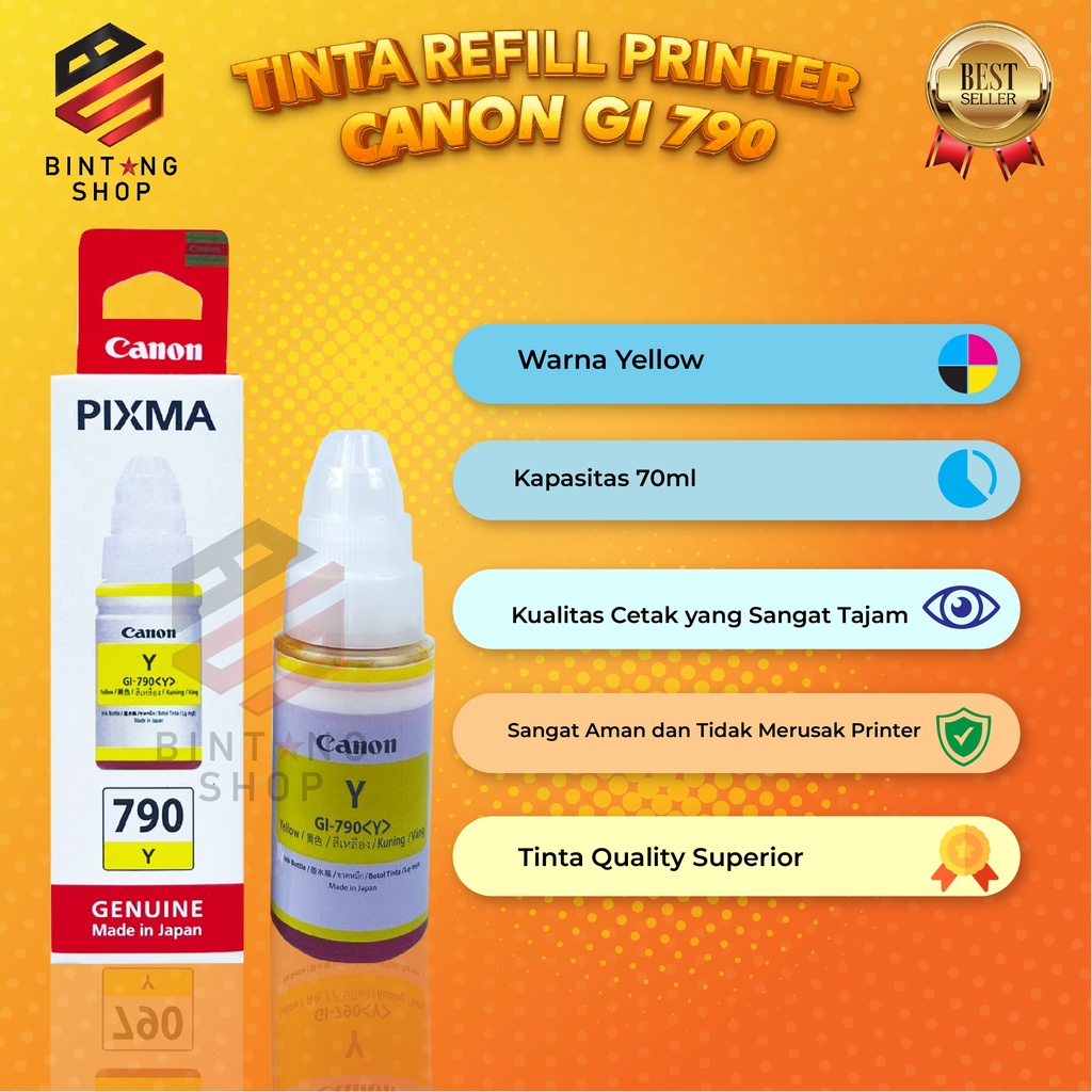 1 SET 4 PCS Tinta Canon Gi 790 Tipe Printer G3000 G2000 G1000 G2010 G1010 G3010 G4000