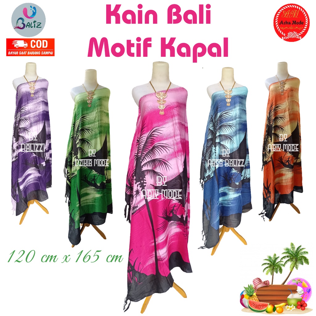 Kain Pantai Kain Bali Pantai - Kain Bali Motif New Kapal Rumbai Standar - Sarung Pantai SEMBILAN MODE - Sarung Bali - Kain Pantai - Kain Katun Jepang - Kain Untuk Hiasan Dinding - Kain Untuk Plafon Mobil Truk Dan Mobil 3/4 Lainnya