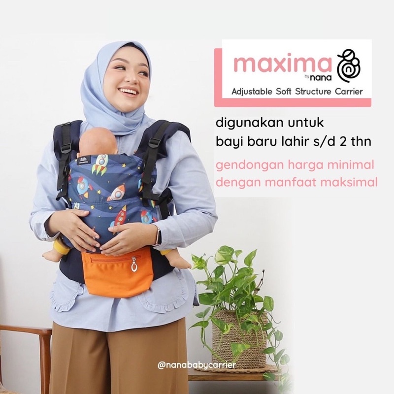 PRELOVED GENDONGAN SSC NANA BABY CARRIER MAXIMA LIGHT WARNA NAVY ROCKET