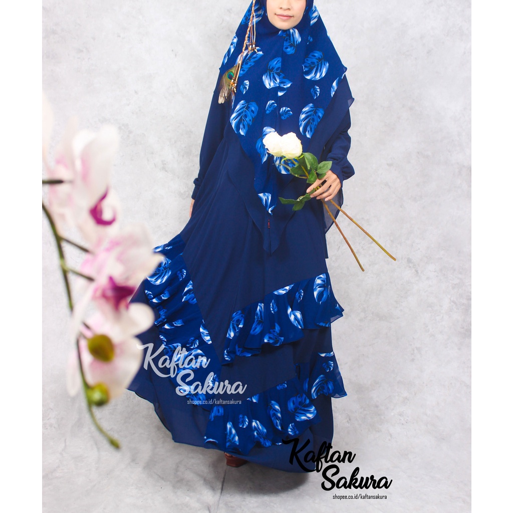 GAMIS WANITA MUSLIM SYAR'I SATU SET DENGAN KHIMAR BAHAN PREMIUM XL