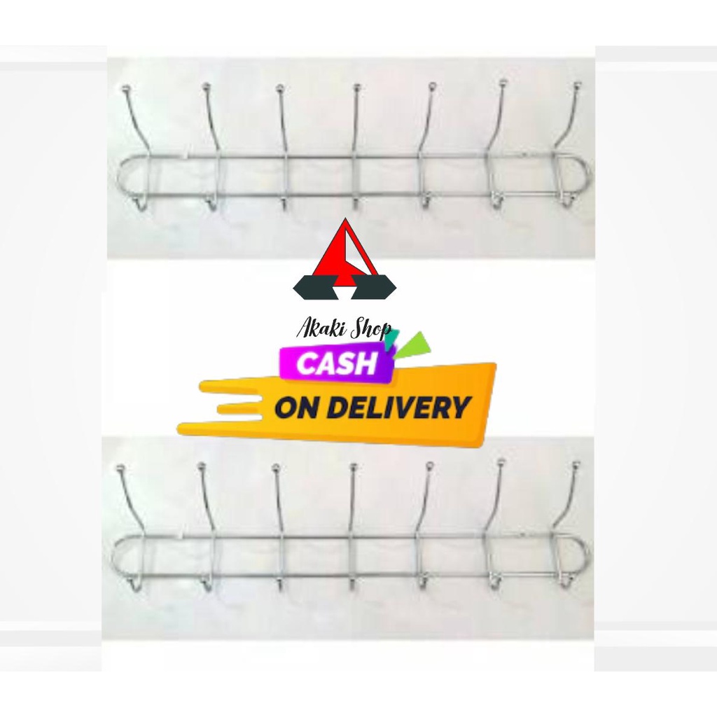 Gantungan Baju Hanger Dinding Kapstok Besi Stainless