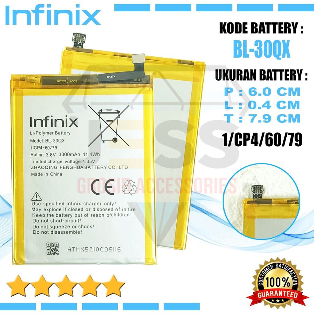 Baterai Battery Original INFINIX HOT S / HOT S PRO BL-30QX , BL 30QX