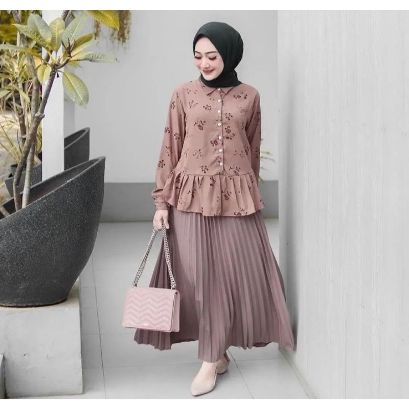 Rok Plisket Premium Higt Quality - Rok Panjang Wanita Rempel - Rok Payung Wanita Bahan Fiber Premium