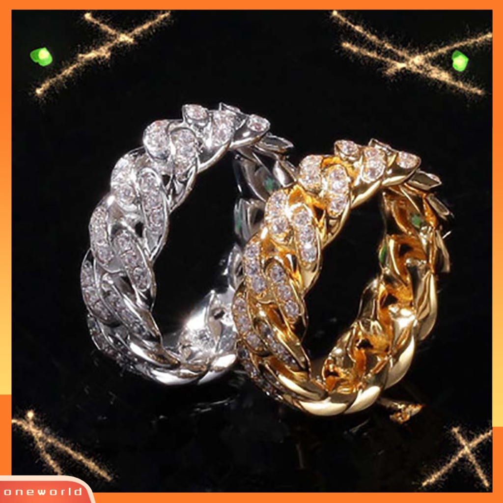 {oneworld} Fashion Memutar Cincin Kreatif Perhiasan Cincin Cubic Zirconia Alloy Finger Ring Untuk Hadiah