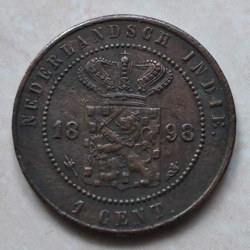 Kòin Kùno Bènggol 1 Cent Nederland Indie 1898 - C