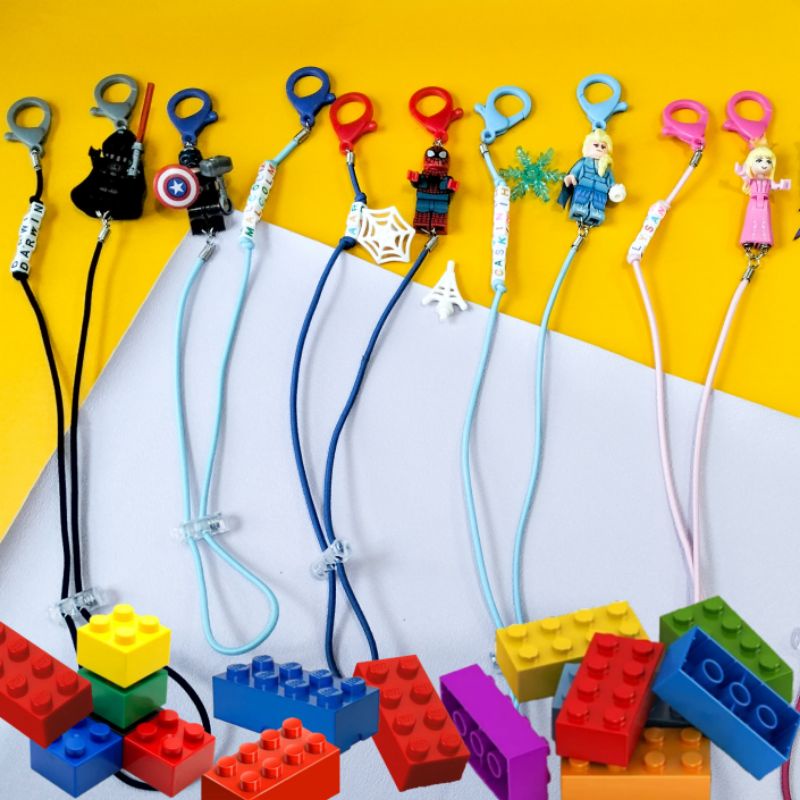 Tali Masker LEGO 2in1 Mask Strap n Konektor Anak dan Dewasa - Karakter Kartun, Superheroes, Disney P