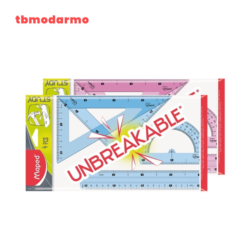 Penggaris Maped Unbreakable Medium Set 4 Pcs 981705