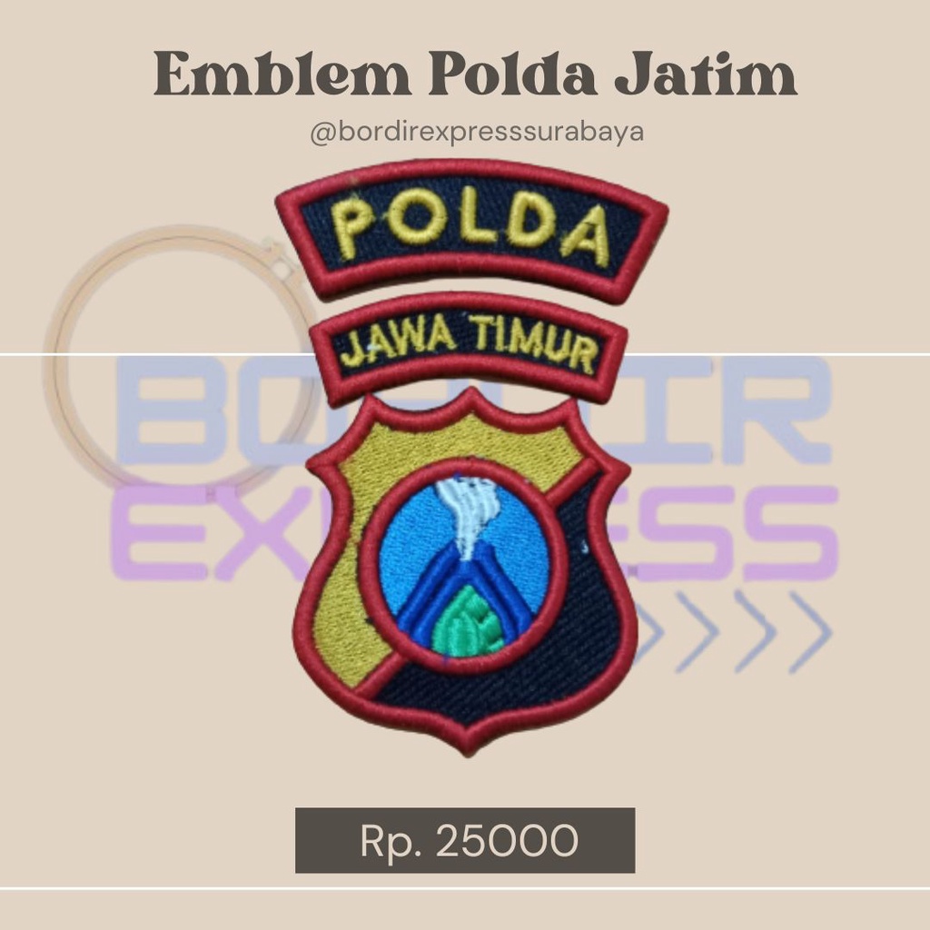 POLDA JATIM TIMBUL/ LOGO POLDA JATIM/ BORDIR POLDA JATIM TIMBUL/ POLDA JATIM SATUAN/ EMBLEM POLDA JA
