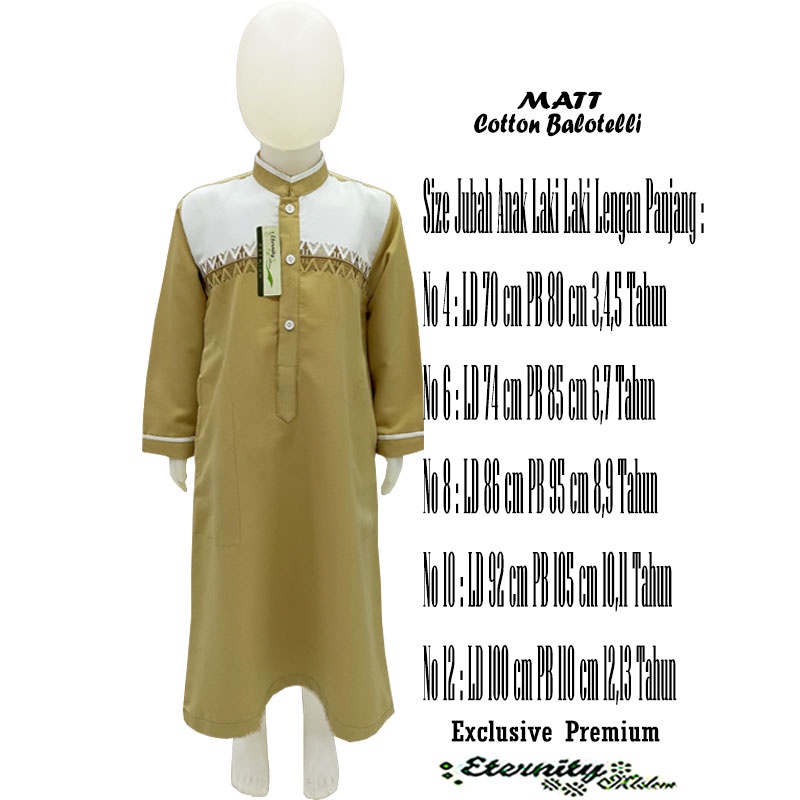 Baju Koko Anak Laki Laki Jubah Gamis Anak Eternity Umur 3-14 Tahun Terbaru