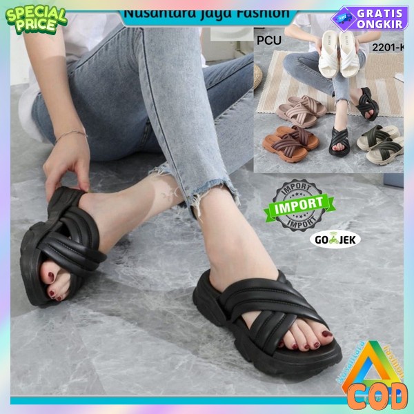 Aandal Perempuan Awet Sendl Wanita Santai Sandak Eid Mubarak Series 2023 Senda Murah Sendal Import P