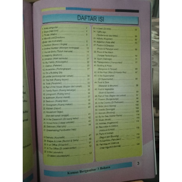 buku kamus 3 bahasa disertai percakapan 3 bahasa (16x24cm)