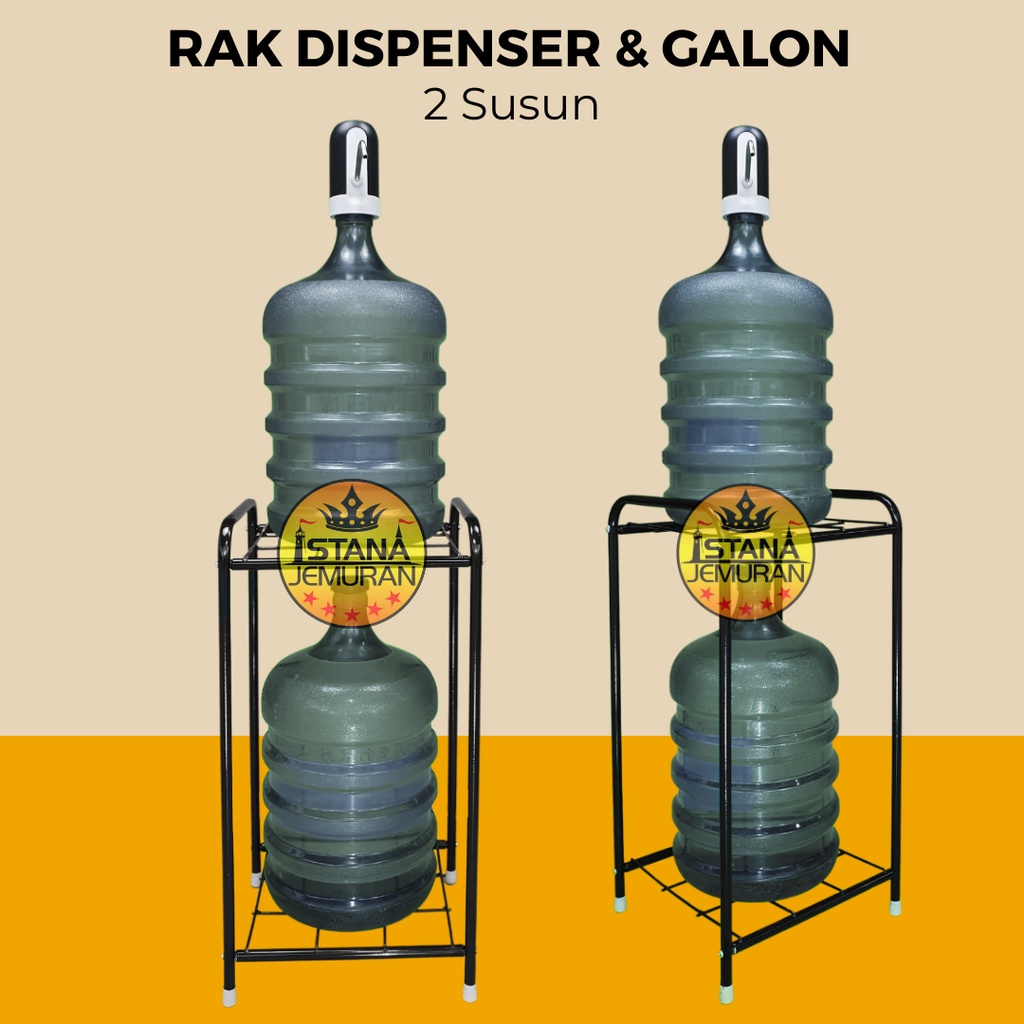 Grosir Meja Dispenser 2 Susun Besi Serbaguna / Rak Galon Dan Magic Com Kuat