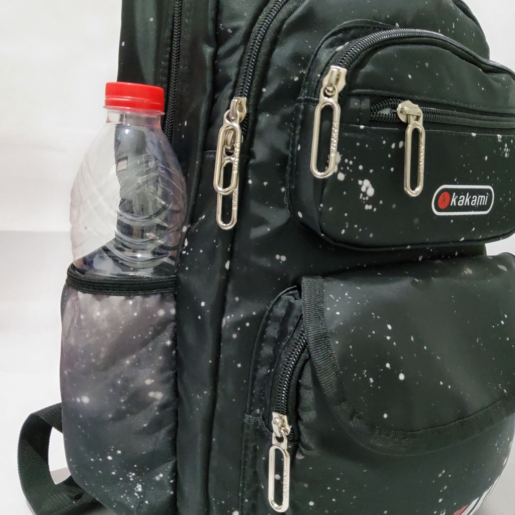 Gratis Gantungan dan Raincover! Tas Ransel Sekolah Anak SD SMP BackpackImport 18817 Galaxy Space Pintu Kulkas Double Layer