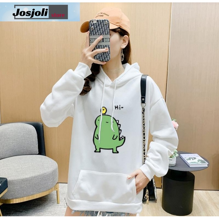 JOSJOLI_PIYAMA/Sweater Hoodie Dino/Atasan Wanita Dewasa Lengan Panjang/Fit L