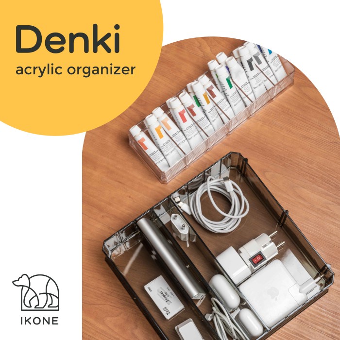 

Holder IkoneDenki Cable Organiser Perapi Kabel Colokan Acrylic Bening