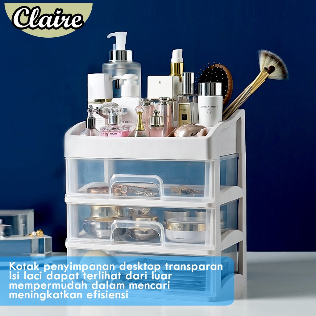 3 Tingkat Kotak Kosmetik Dengan Laci - Laci penyimpanan makeup dan berkas - laci dan rak organizer