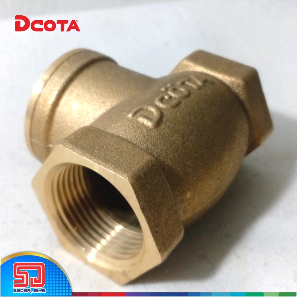 DCOTA Check Valve Brass 1 1/2&quot; Katup Swing Klep Tabok Kuningan 1,5 inch Satu Setengah inchi