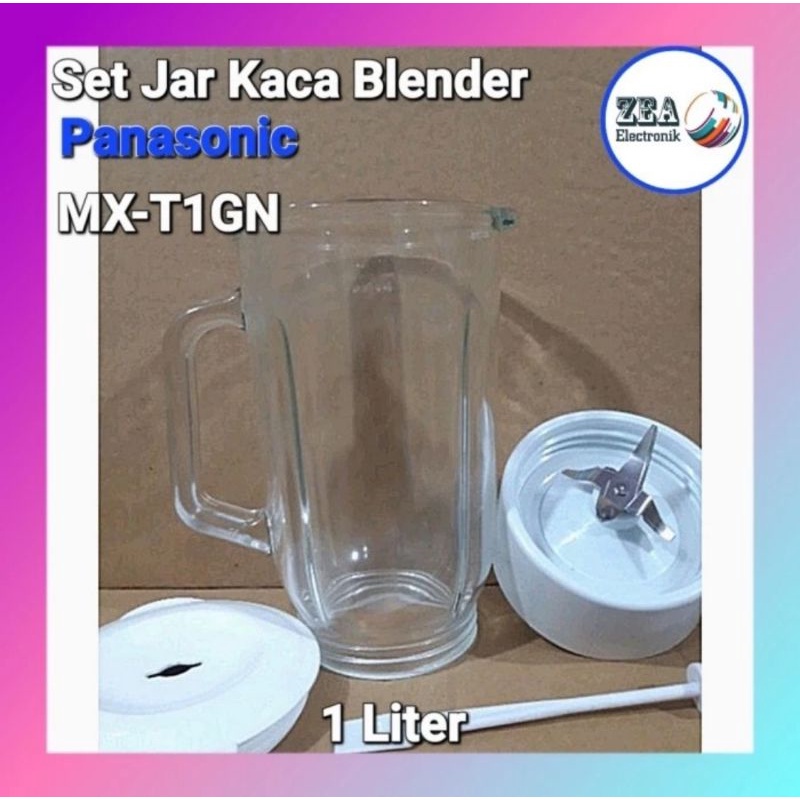 SET JAR BLENDER PANASONIC MX-T1GN TABUNG / GELAS KACA 1 LITER