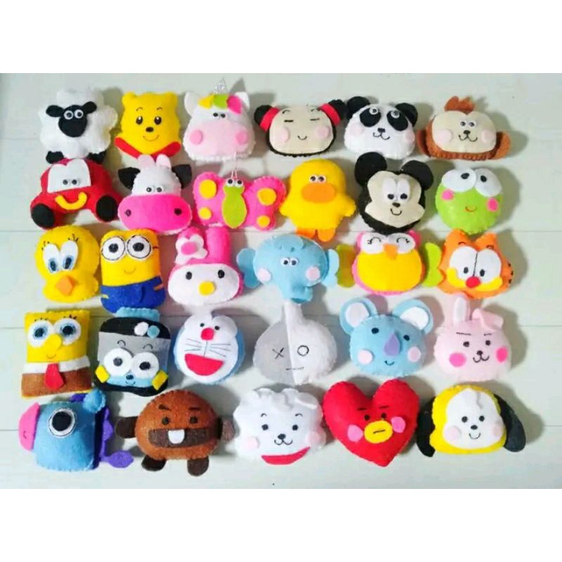 Boneka flanel/ boneka capit mini / aplikasi flanel bisa pilih model