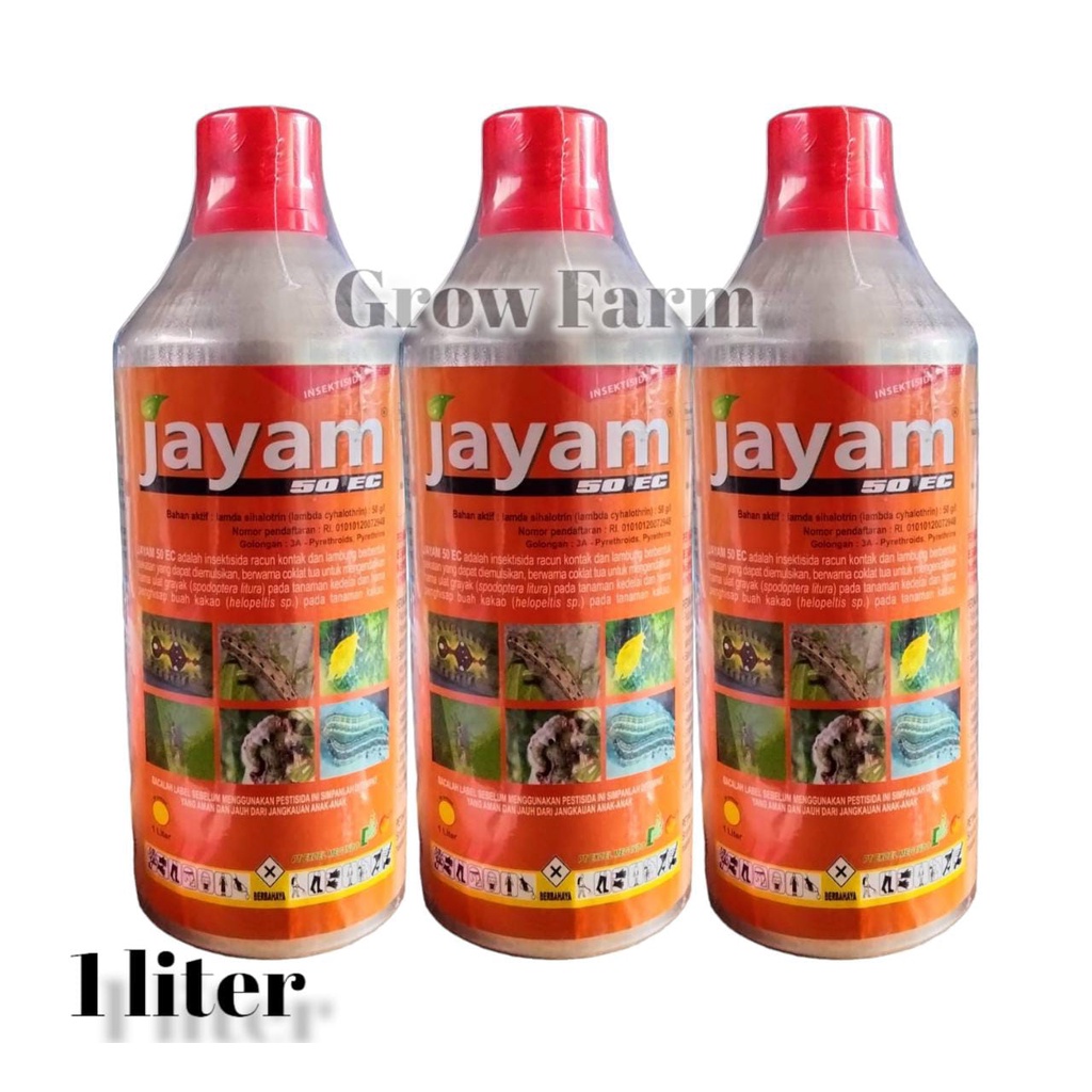 Insektisida JAYAM 50 EC 1 Liter Pembasmi Hama Ulat Gyarak Hama Ulat Pada Tanaman Bahan Aktif Lamda S
