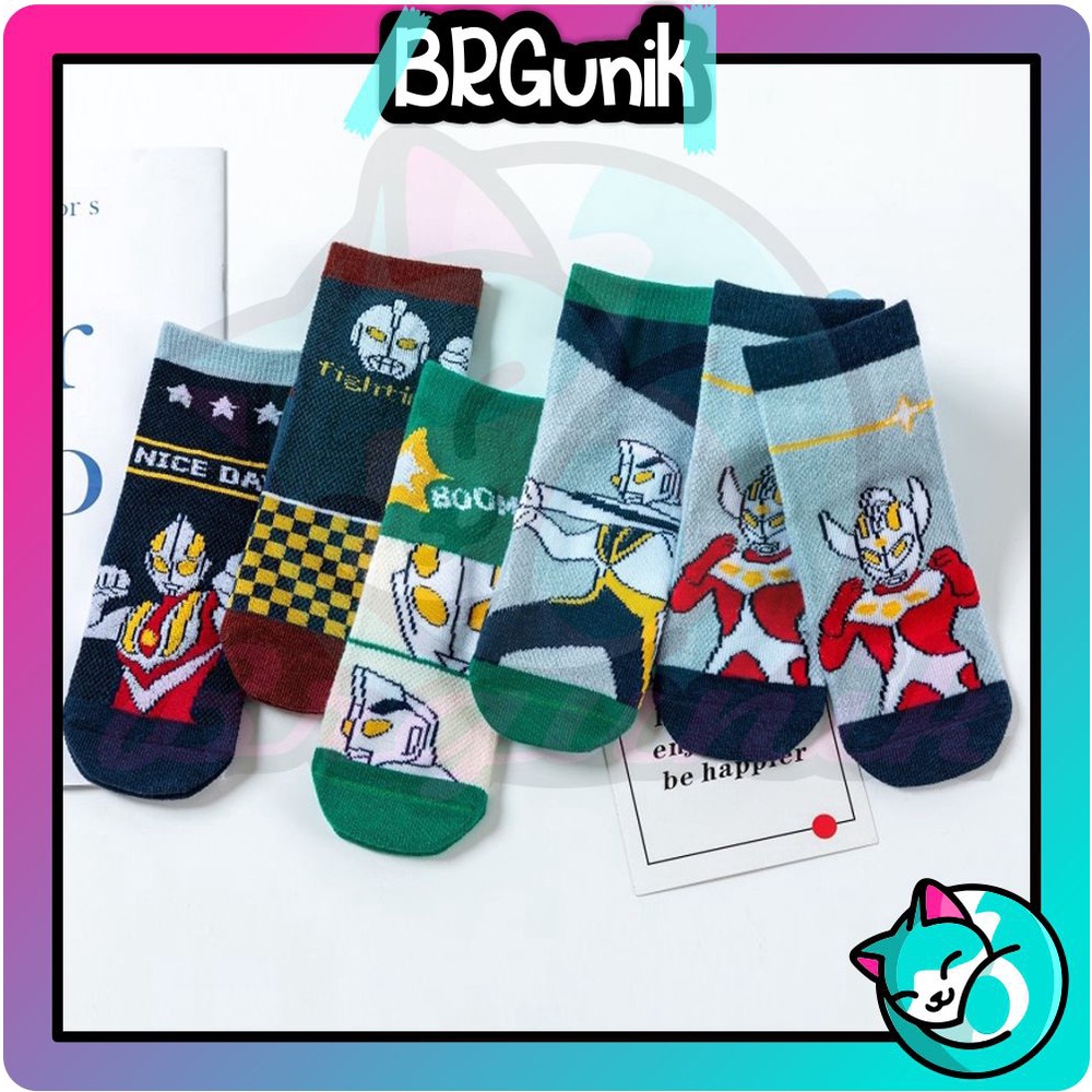 BRGUNIK Kaos Kaki Anak Motif Ultraman Kaus Kaki Bayi Lucu KK055