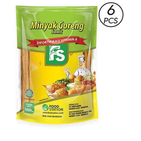 

Sale | HJ6 | Food Station - Minyak Goreng FS Super 1800 ml / Karton (6 Pouch)