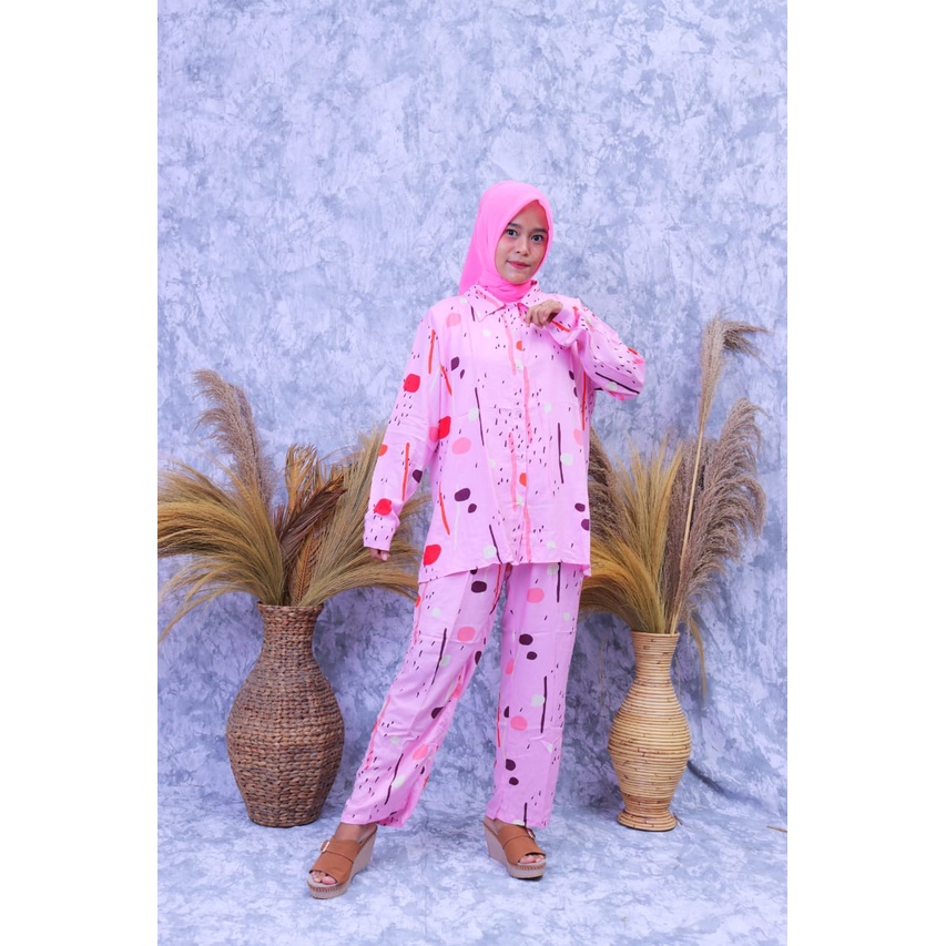 ONE SET RAYON MOTIF TERBARU TERMURAH / DAILY ONE SET RAYON PAJAMAS MURAH / SETELAN ONE SET ARJUNA