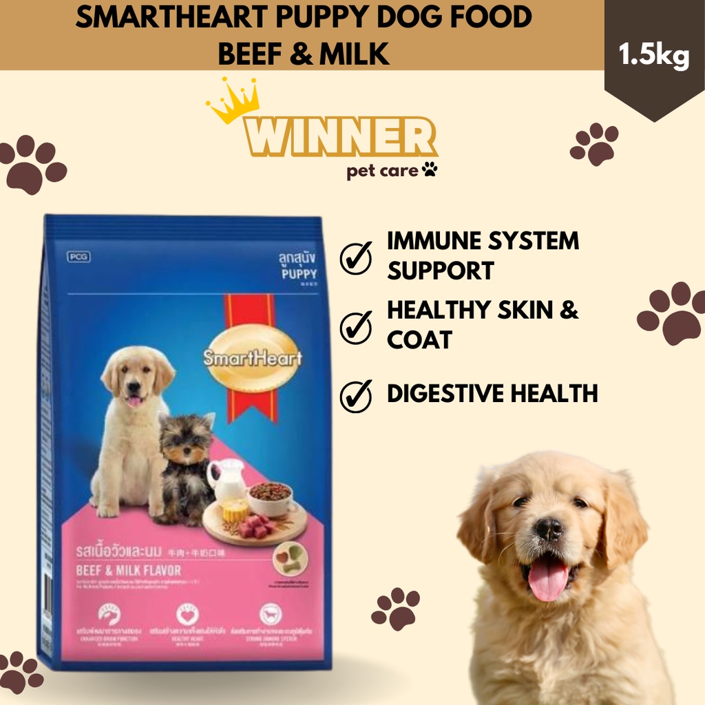 SmartHeart Puppy Dog Food Beef and Milk Freshpack 1.5kg