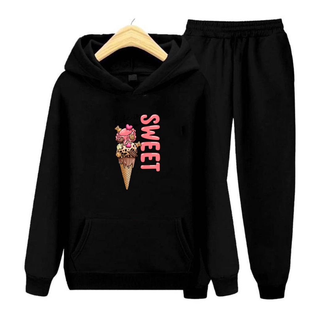 Setelan Anak Life So SWEET / Baju Topi  dan CelanaSize S-XXL