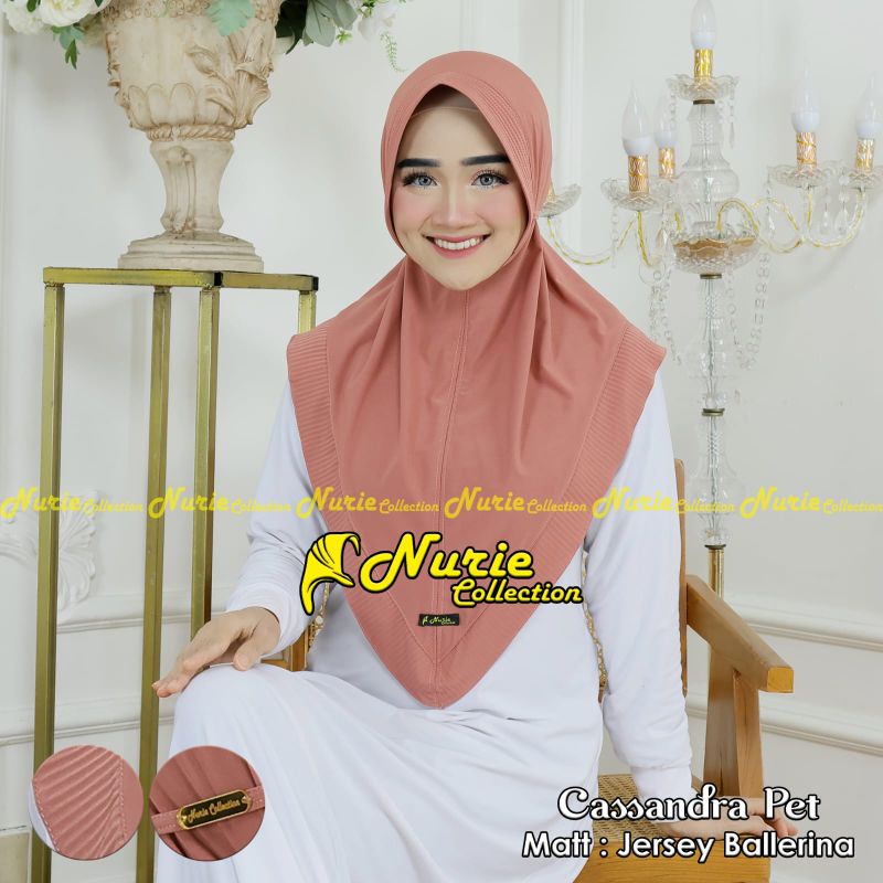 (Qiqi Hijab) DELLA •jilbab instan jersey ballerina•kerudung pet rempel plisket