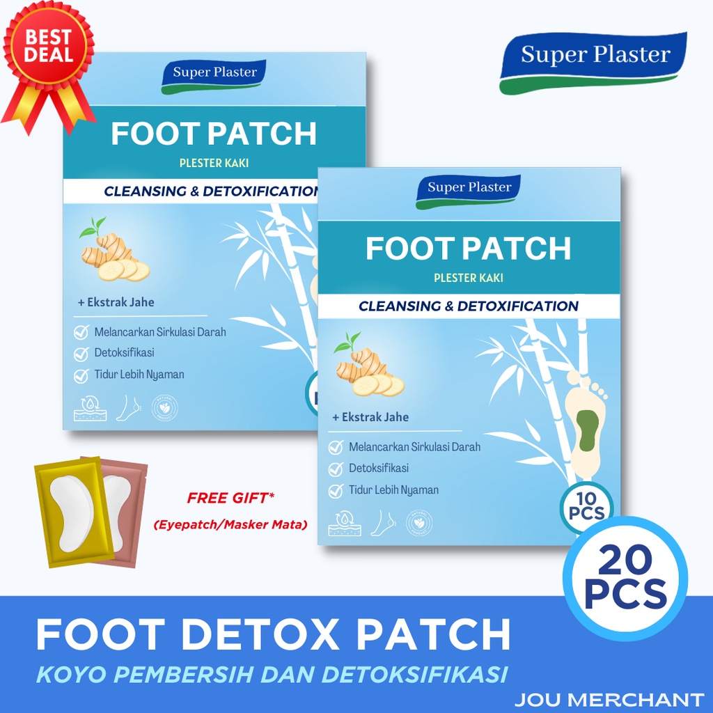 PAKET 2 FOOT PATCH FREE HADIAH - Sticker Kaki  / Bantalan Kaki / Kinoki / Sticker Koyo