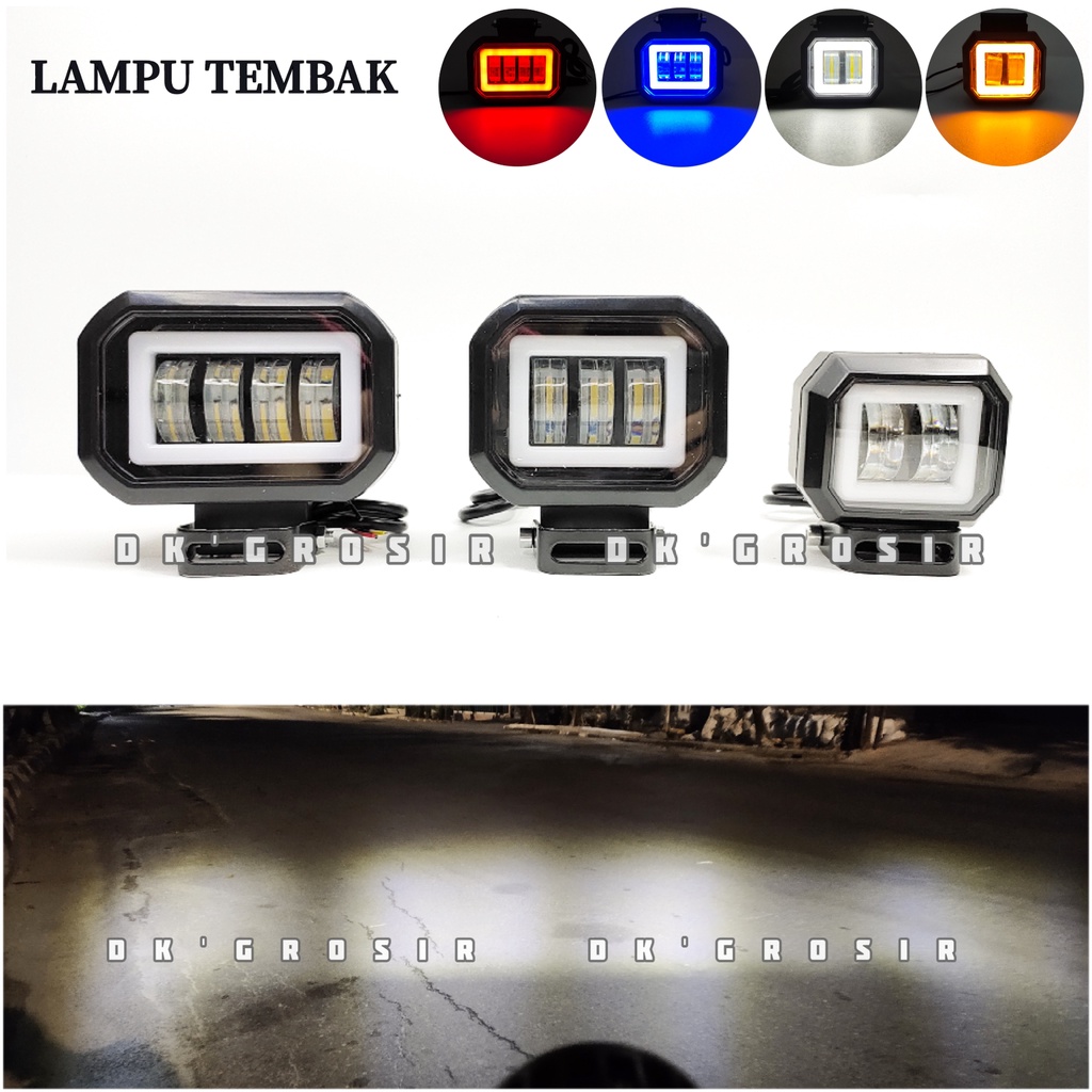 Lampu Tembak sorot mini daymaker Model Kotak 2 mata - 3 mata- 4 mata