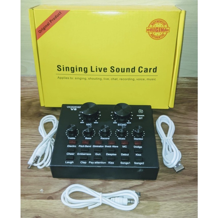 Ampli Sound Card V8 Mixer Bluetooth Soundcard V8 Audio Soundcard