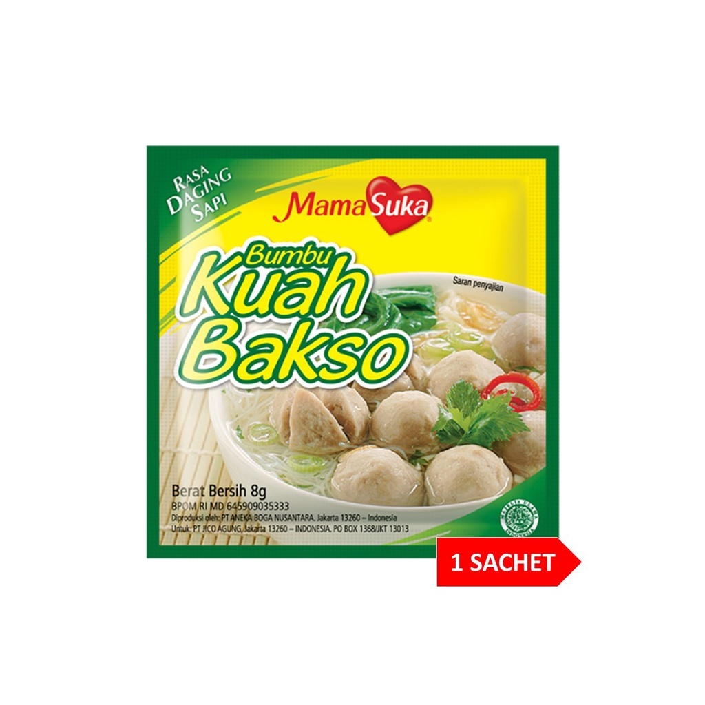 Jual Mamasuka Bumbu Kuah Bakso 8 Gr Kemasan Sachet Shopee Indonesia