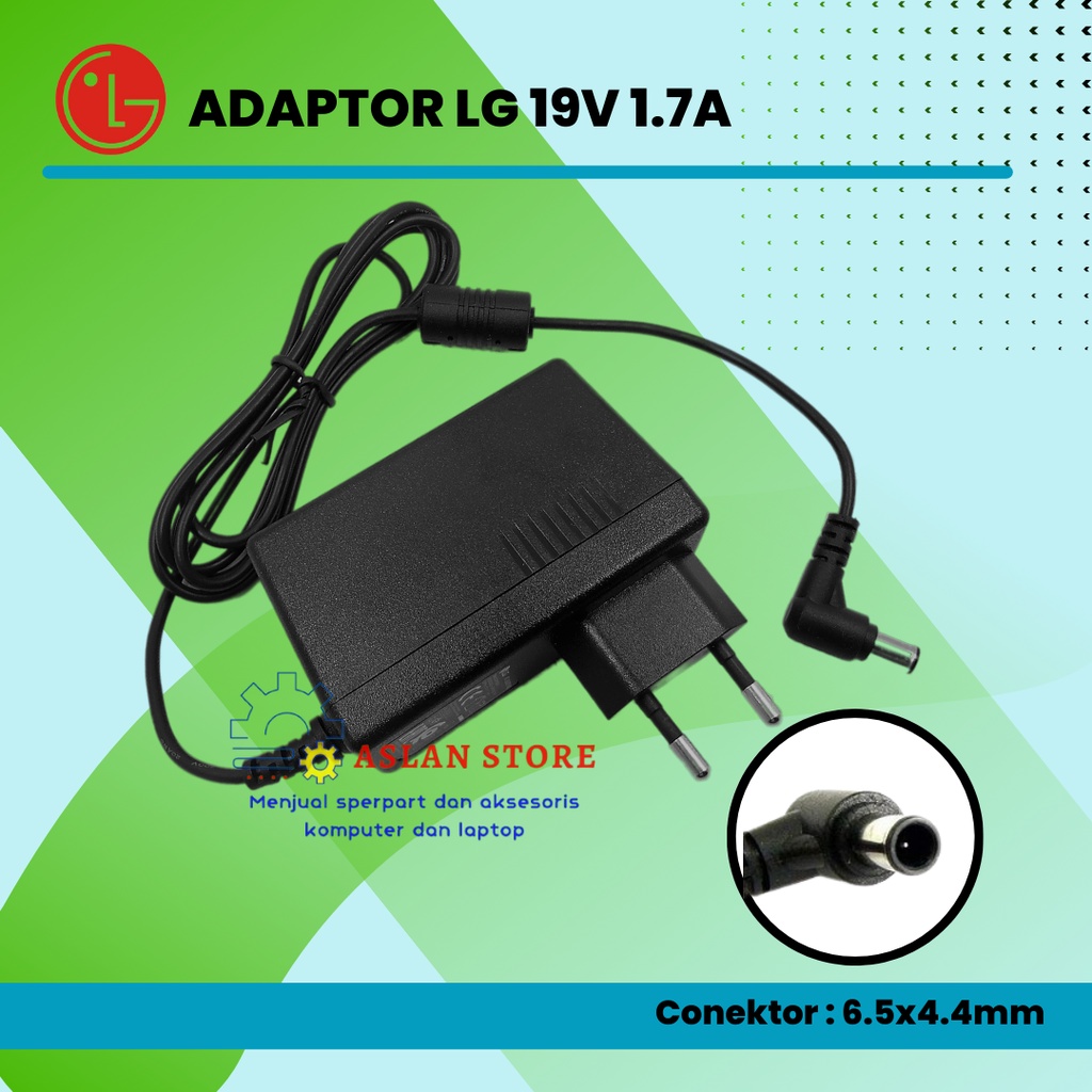 AC Power Adaptor charger TV LG LCD LED 19V 1 7A Original Adaptor Monitor LG TV LED LG Pin jarum