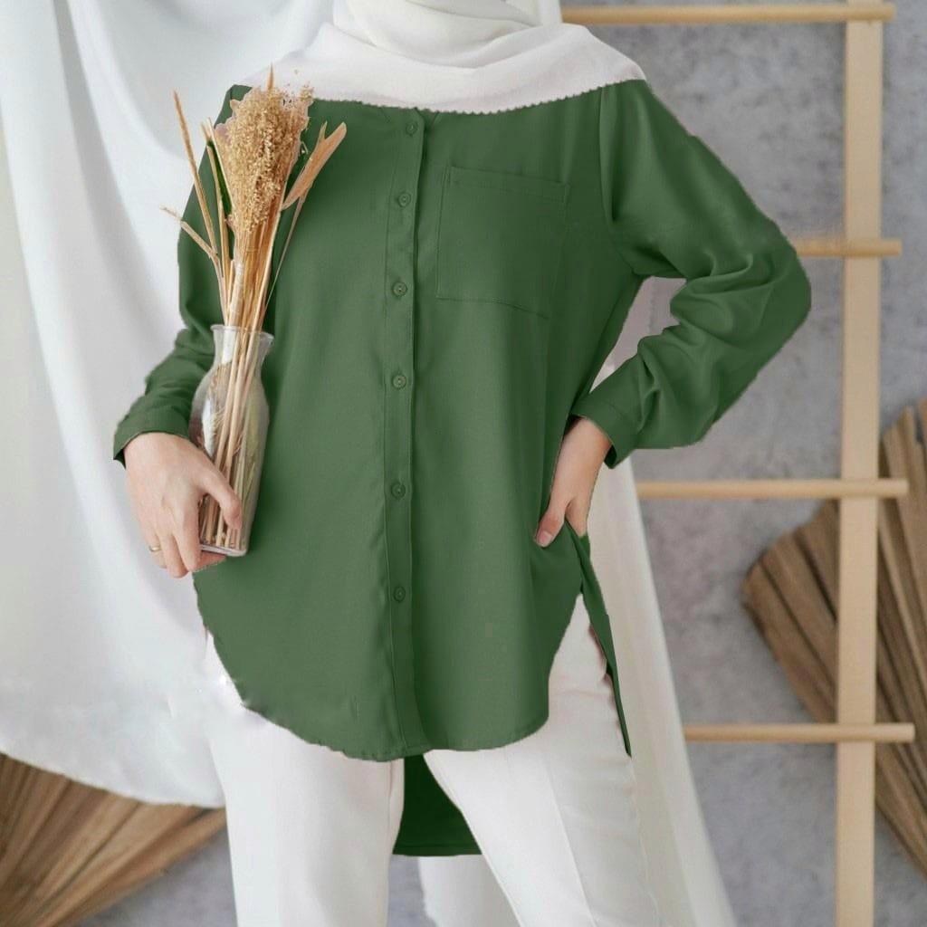 Fina Blouse /Kemeja Basic /Atasan Wanita Katun Rayon