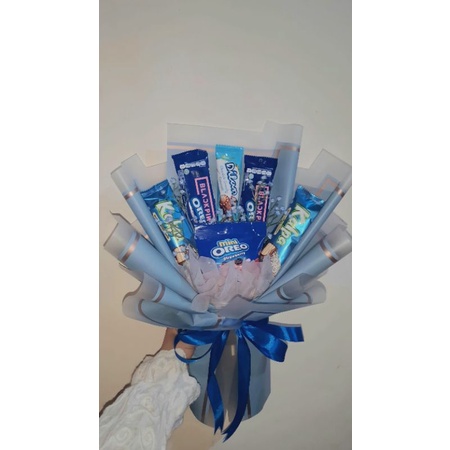 

buket snack tema biru
