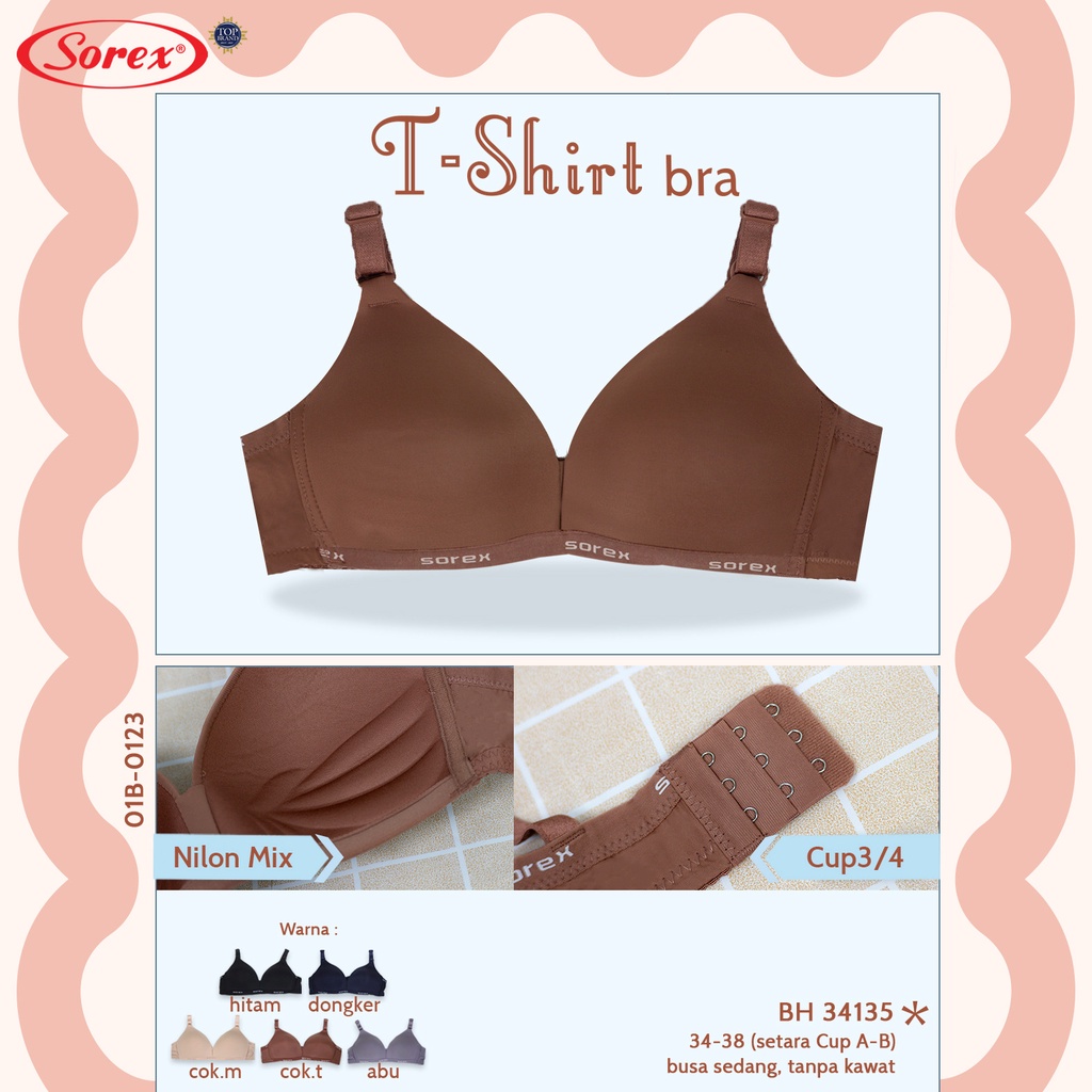 Jual Sorex T Shirt Bra Busa Tanpa Kawat Kait Setara Cup B Bh Harian Shopee Indonesia