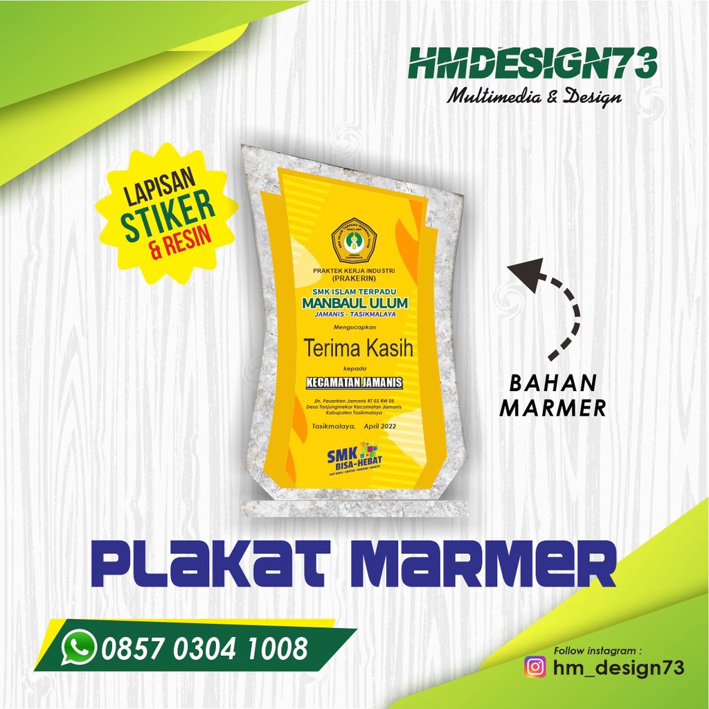 PLAKAT MARMER PLAKAT PENGHARGAAN