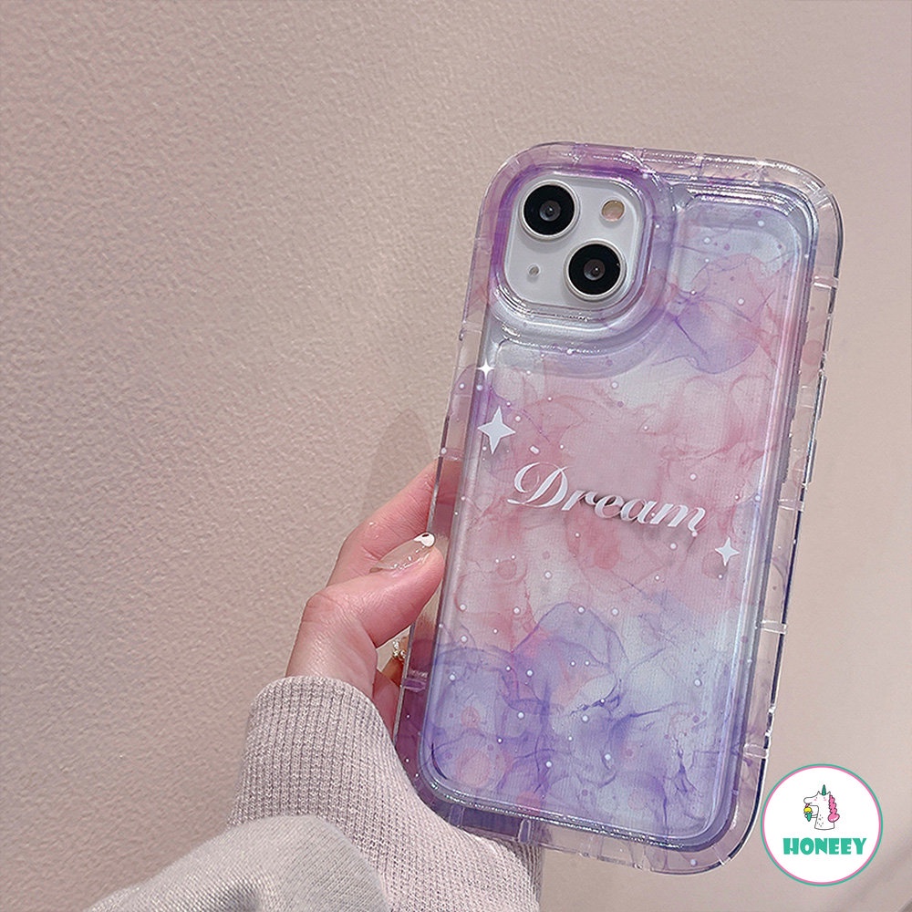 Soft Case TPU Transparan Gradasi Ungu Bintang Bulan Cover IPhone 14 13 12 11 Pro Max