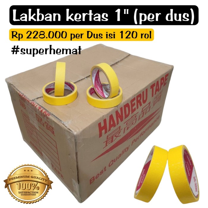 

Selotip Isolasi Kertas 1" Lakban Kertas 1" Per Dus