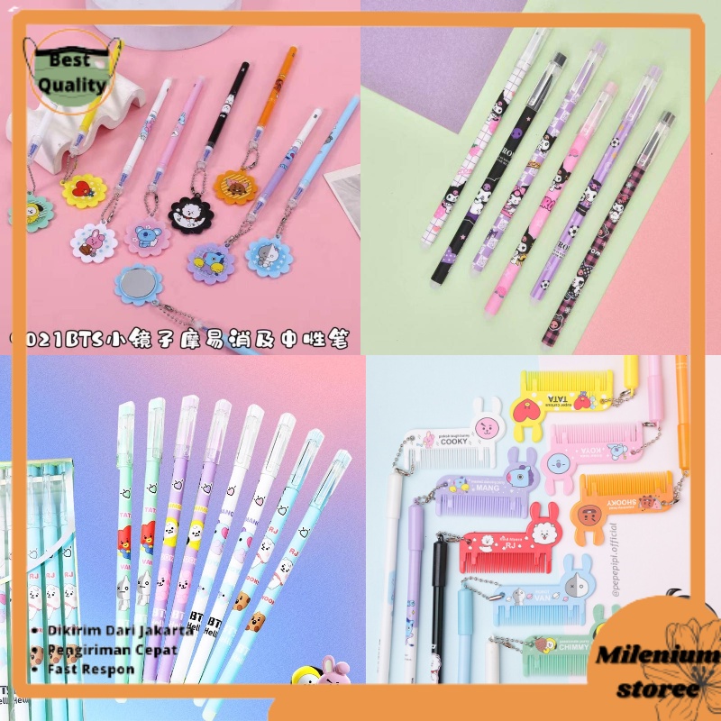 

Pulpen Bisa Dihapus Bolpoin Gel Motif Karakter Erasable Pen Pulpen Gantungan Per pack Isi 12pcs 1 Lusin MS