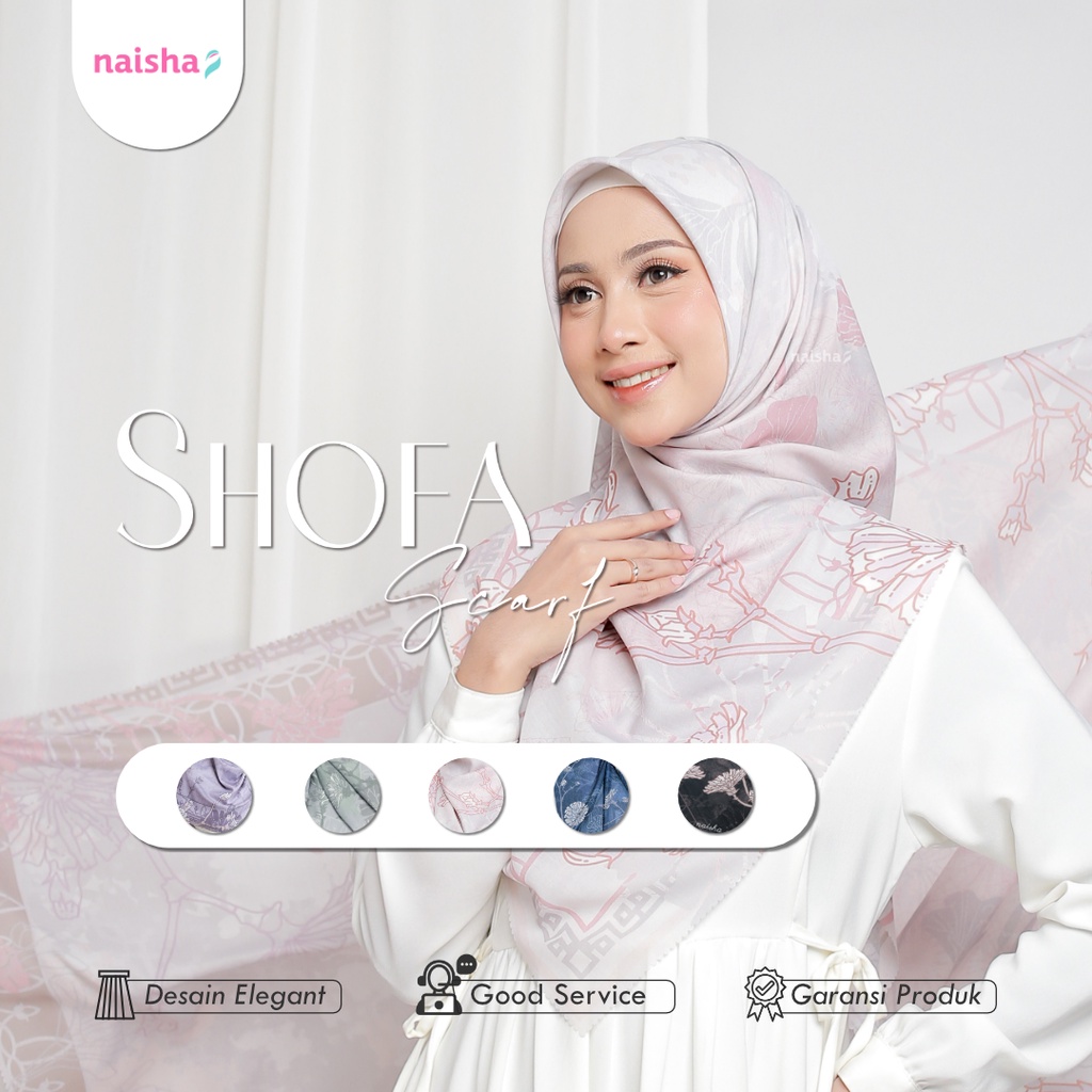 NAISHA OFFICIAL - Shofa Scraf Nabawi | Printed Scarf Motif Bunga | Hijab Voal Motif (New Fabric)
