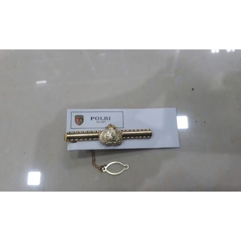 Pin dasi Polri / Penjepit dasi Polri / Jepit dasi logo Polri Tribata